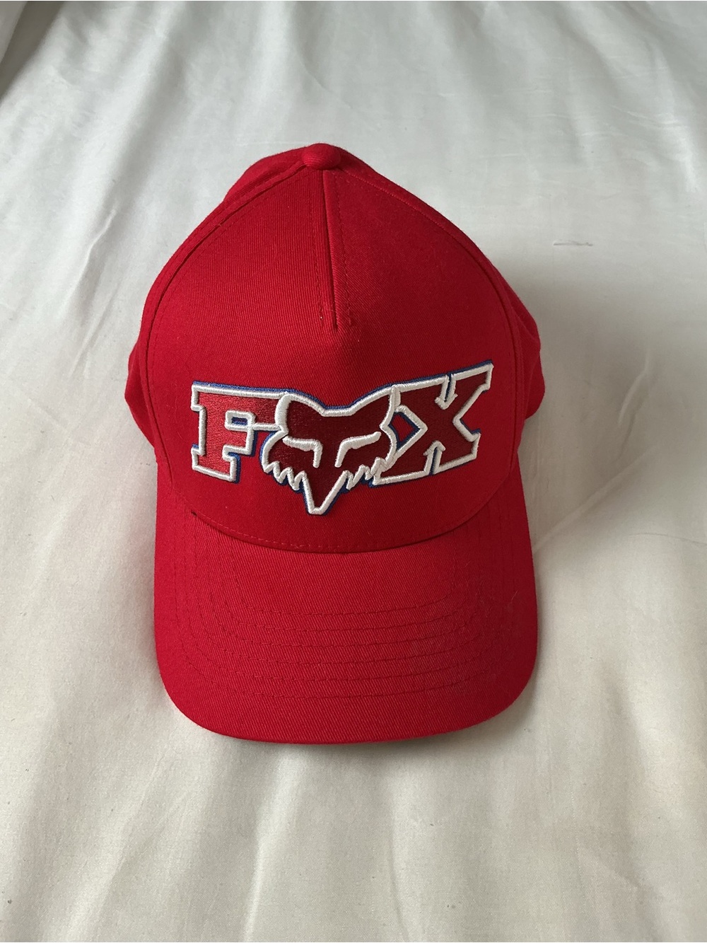 Fox Racing Red Embroidered Spellout Logo Flexfit Hat Cap Size L/XL
